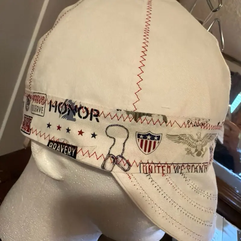Solid White Cap - Option with Printed Band