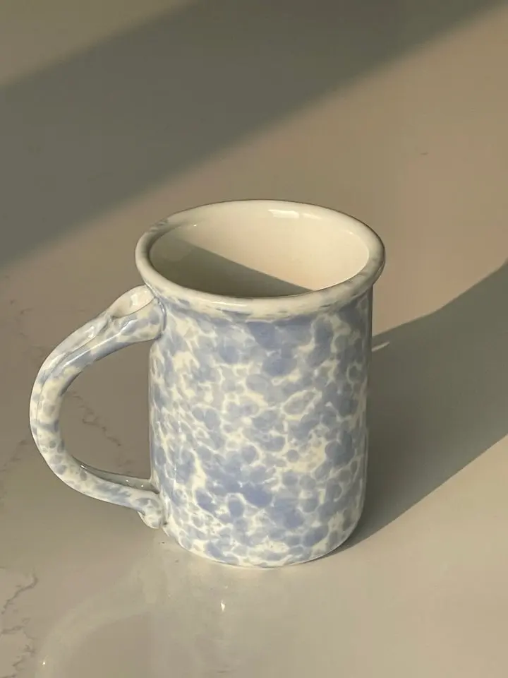 Stylish Blueberry Cereal Ceramic Mug - Cute Kitchen Drinkware for Coffee, Matcha, or Cereal, Cottagecore Gift