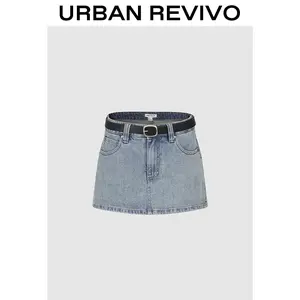 URBAN REVIVO Denim Shorts UWG850131 Casual Outfit 2025 Women Clothing Girl Elegant Fashion Trendy and Versatile OOTD Womenswear Jean