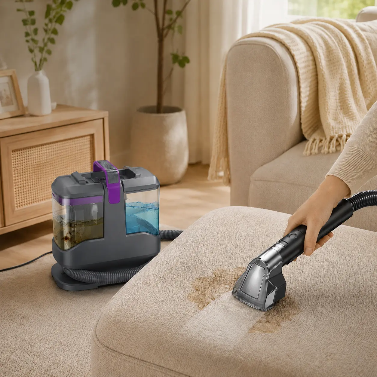 Portable Carpet & Upholstery Spot Cleaner — Spray & Extract for Sofa, Rug & Car Seat | Safe Clean