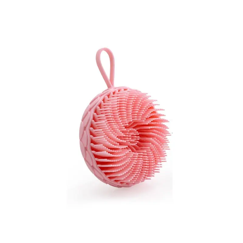 Round silicone bath brush, exfoliating body scrub for showers and baths, suitable for adult men and women's back scrub, with a lanyard design, Body Back Scrubber, Exfoliating Tool