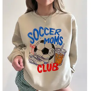 [Unisex Sweatshirt][Made USA] Soccer Moms Club Sweatshirt And T-Shirt, Gameday Doodle Soccer Tee, Trendy Women's Soccer Shirt, Sports Mom Shirt, Game Day Tee, Gift for Mom