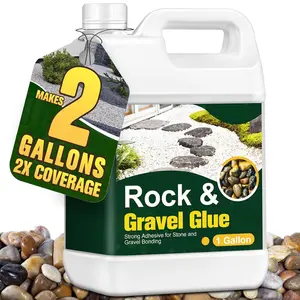 1 Gallon Rock Glue for Landscaping -  Pea Gravel Binder & Stone Adhesive for Walkways, Yards, Patios, and Decorative Driveway Edges