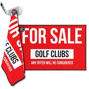 Fore Show Magnetic Golf Towel (For Sale) Waffle Microfiber with Magnet for Golf Bags, Carts & Clubs - 24” x 16” Funny Golf Gift Accessory For Men