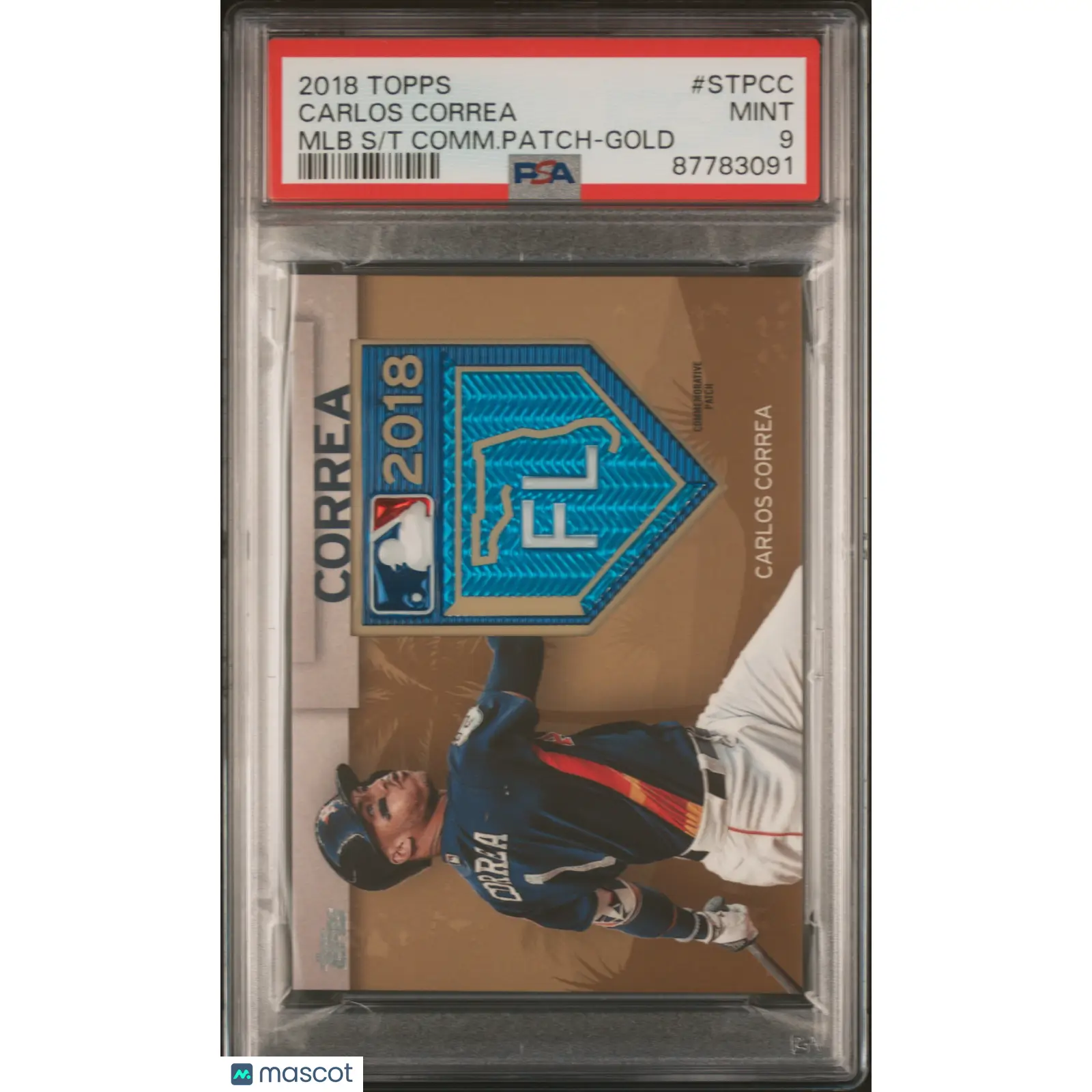 Carlos Correa PSA 2018 Topps MLB Spring Training Patch GOLD #STPCC 9 87783091