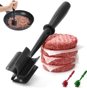 Manual Meat Chopper, Long Handle Handheld Meat Chopper, Heat Resistant Hamburger Meat Masher, Kitchen Gadget, Kitchen Utensils chicken  shredder