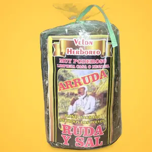 Candle Ruda y Sal Rue and Salt for cleansing home and business