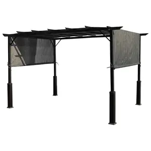 Backyard Expressions 12 x 9 Metal Pergola w/ Adjustable Top