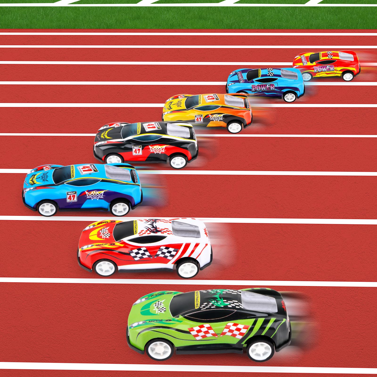 50 Pcs Pull Back Cars Toys for Kids | Mini Race Cars Bulk Set for Party Favors, Classroom Prizes, Treasure Box | Small Car Toys for Boys Girls Toddlers | Christmas Stocking Stuffers, Easter Egg Stuffers