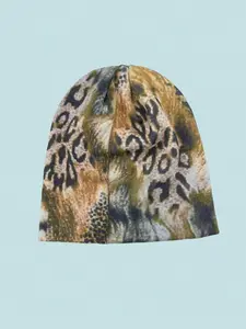 Y2K Style Beanie Hat, Graphic Print Gothic Knitted Cap, Bohemian Striped Printing, Unisex, Suitable for All Seasons