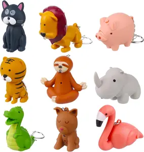 9 count Nurse Flashlight Pediatric Flashlight   Crocodile Tiger Pig Sloth Brown  Lion  Rhino   Pen Light for Nurse Badge Reel