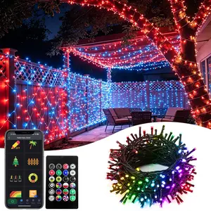 Avatar Controls Smart Outdoor String Lights, 66FT 200LED Dynamic RGB String Lights with App Control & Remote,DIY,Timer, Color Changing Outdoor Lights for 4th of July Decorations summervibes