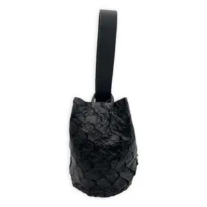 navigli bag | black upcycled pirarucu skin