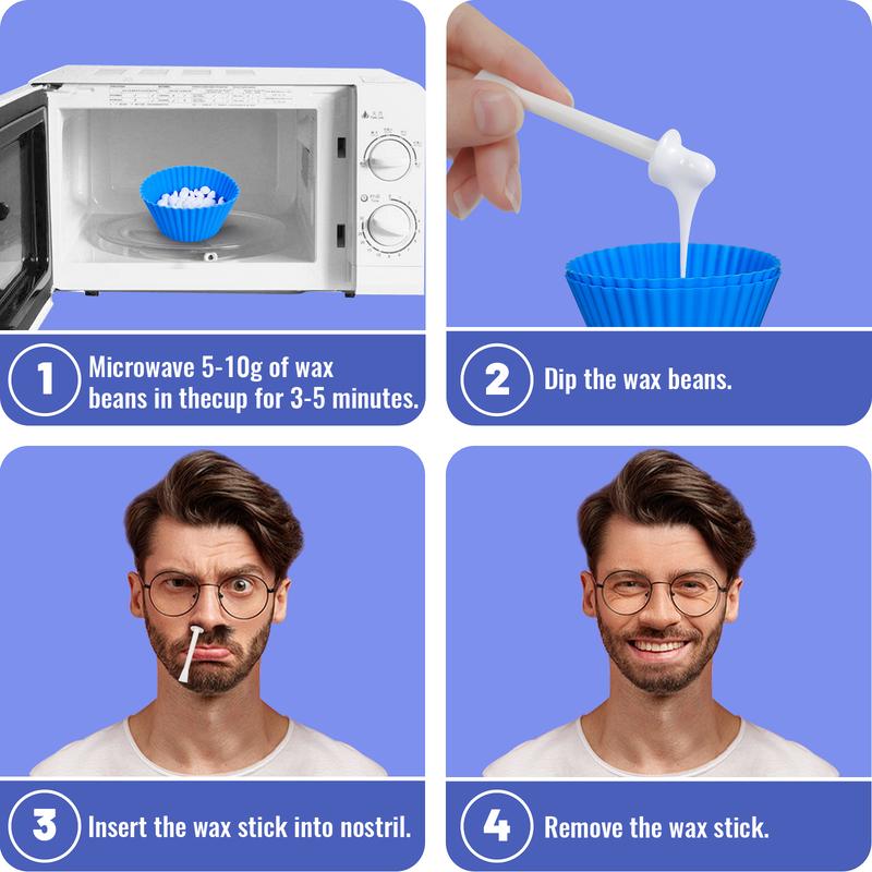 Nose Wax Kit Nose Hair Removal Wax Kit For Men & Women I Safe Waxingl 30 Applicators Guards | 15-20 Times Usage Body Care Smooth Hair Wax