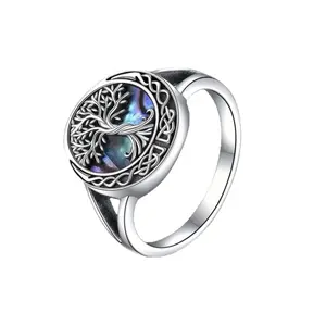 Trending Tree of Life Ring 925 Silver Fashion Jewelry Natural Life Elegant Round Ring Gift