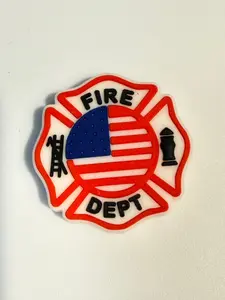 F/C28- (1)PC 1.1" Fire Department Maltese Cross Focal Bead for DIY Keychains, Wristlets, Cup Charms, Car Charms ETC