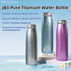 John Smith Titanium Hydrogen Water Bottle, 15oz Insulated Alkaline Water Bottle with Alpine Ore Filter Double Wall Vacuum Cup Keeps Hot or Cold for Sports Outdoor Office