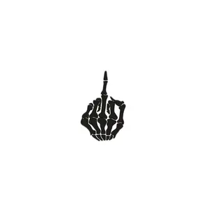 Skull Middle Finger Emoji Vinyl Decal- Waterproof