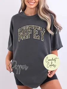 Wifey cheetah Comfort Colors Tshirt, Leopard wifey tee, Trendy wifey tshirt, valentines wifey tshirt,