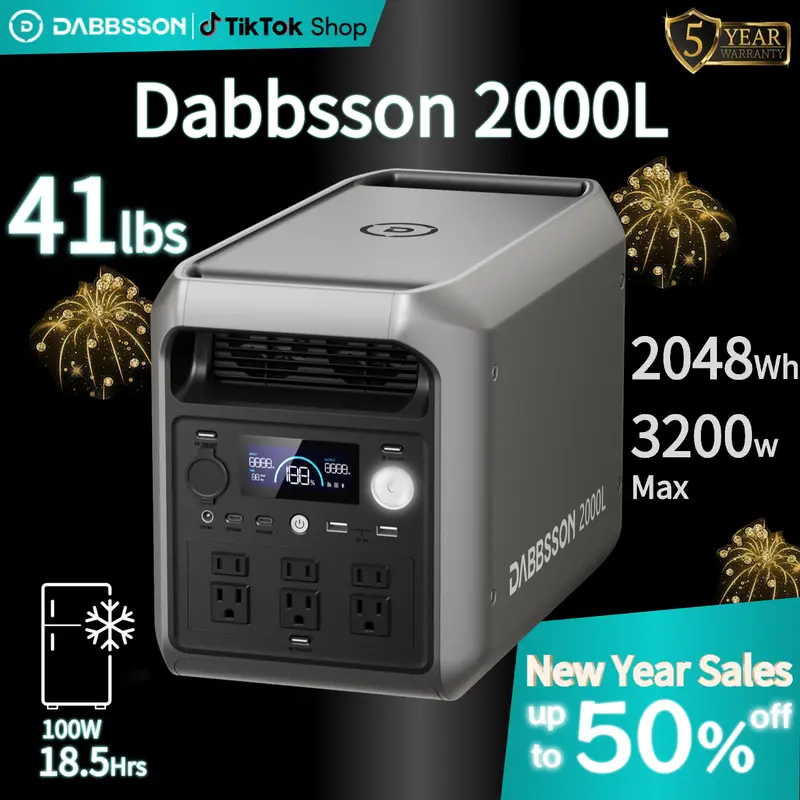Dabbsson 768Wh 600L Portable Power Station 900W Max Output Semi-solid  LiFePO4 Battery Light Compact for Outdoor Camping RV Roadtrip Emergency  Home Backup Power Offgrid Living Solar Generator - TikTok Shop