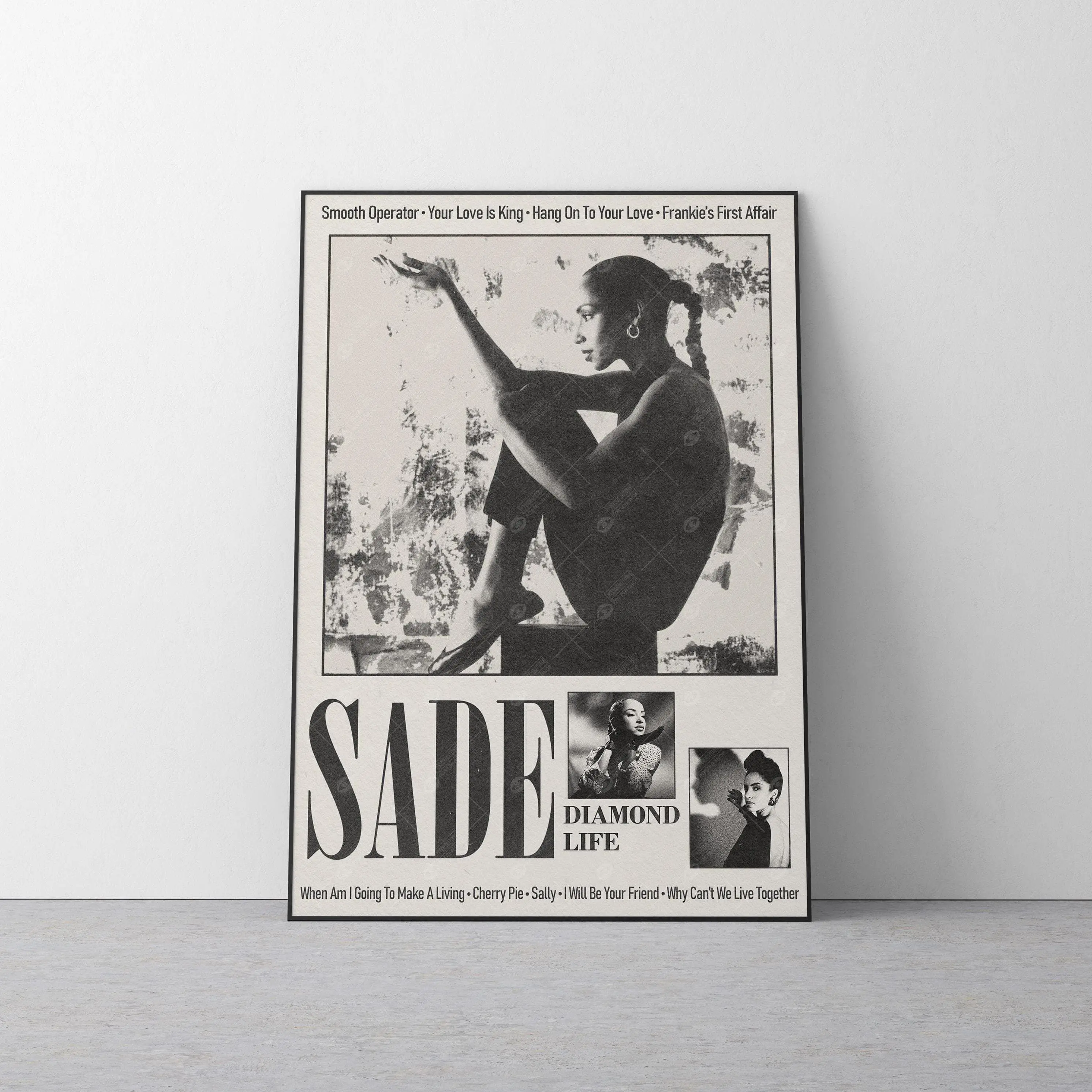 Sade Diamond Life Album Poster | Vintage R&B Soul Music Album Art Print