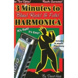 USED-3 Minutes to Blues, Rock & Folk Harmonica: Third Edition by Harp, David (Paperback)