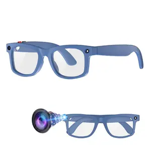 AI Smart Glasses with Camera ( Interpolation 5MP),   2MP Anti-shake 1080P Video Recording , AI Voice Assistant, Real-Time Translation, Object Recognition, Hands-Free Calls, Music, 3 Lenses Total