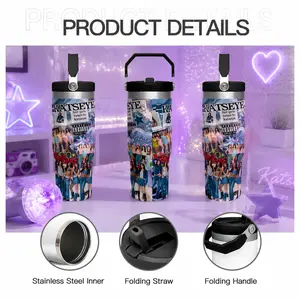 30Oz Katseye Insulated Tumbler Stainless Steel Leakproof Large Capacity With Handle And Straw Portable Travel Mug For Hot And Cold Drinks Gift For Teens Kpop Girl Group Fan Gift Summer Must Have Tiktok Viral Product