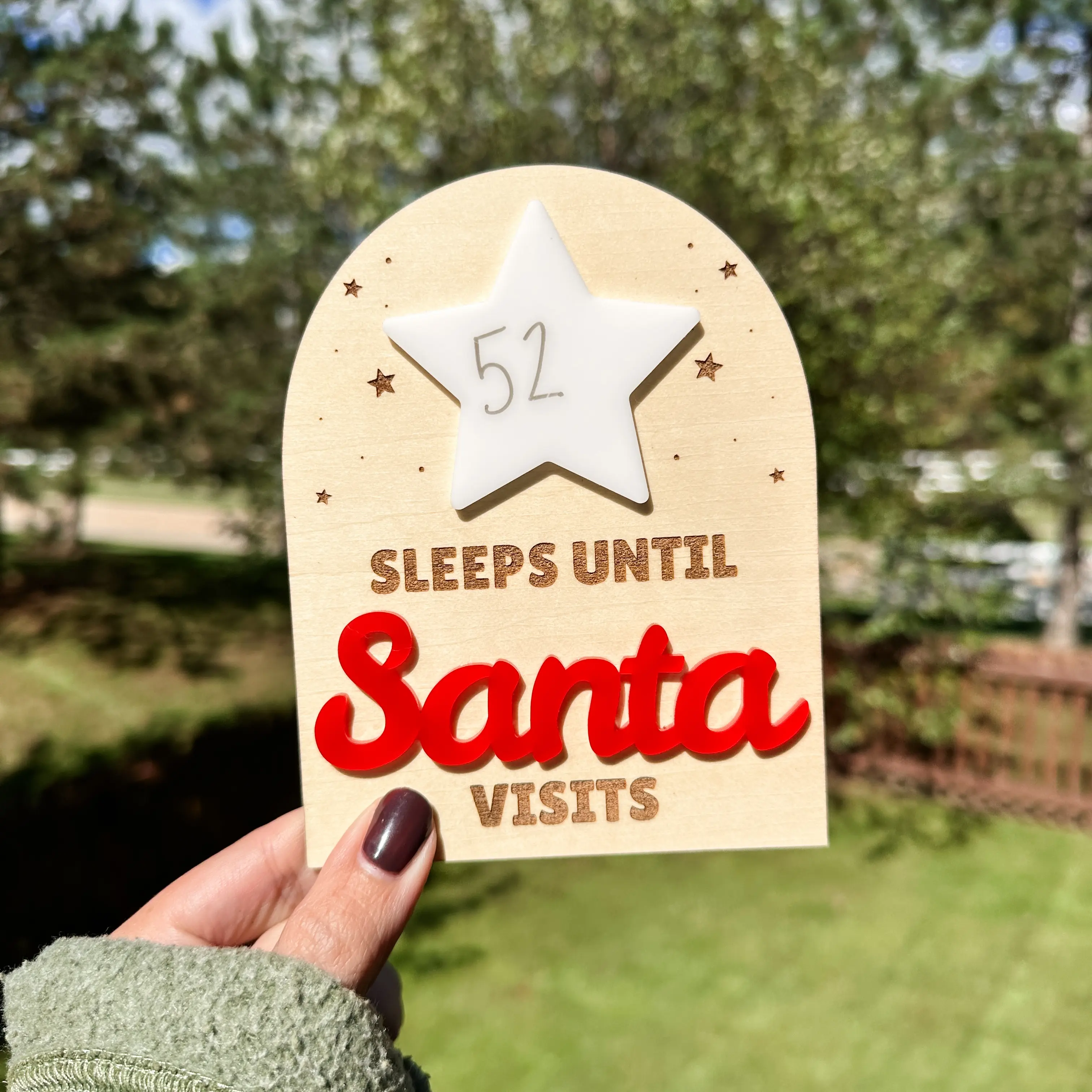 Countdown Until Santa Visits Magnet Sign for Home Decor