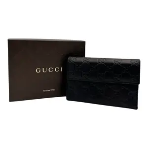 Pre-owned GUCCI LEATHER WALLET GUCCISSIMA CONTINENTAL FLAP WALLET