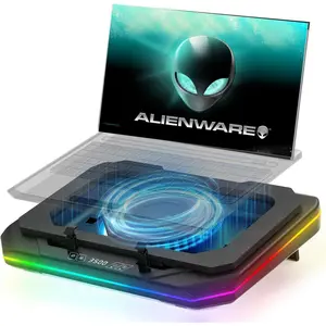 Cooling Pad for  Alienware 16 16x  Alienware M16 X16 R1 R2 16 Area-51 16 inch Gaming Laptop, Cooler with  Turbo Cooling Fan, Variable Speed,6 RGB Light Mode, Startv,LCD Screen