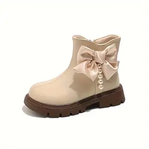 Autumn Boots Girls' Princess Boots with Bow Decoration Short Design Fall & Winter Fashion