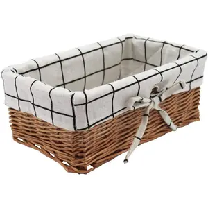 Wicker Storage Basket, Rectangular Storage Basket, and Decorative, Arts and Crafts. ()
