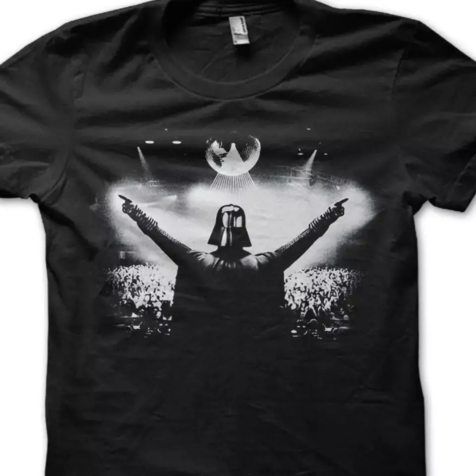 Darth Vader DJ Superstar parody printed t-shirt