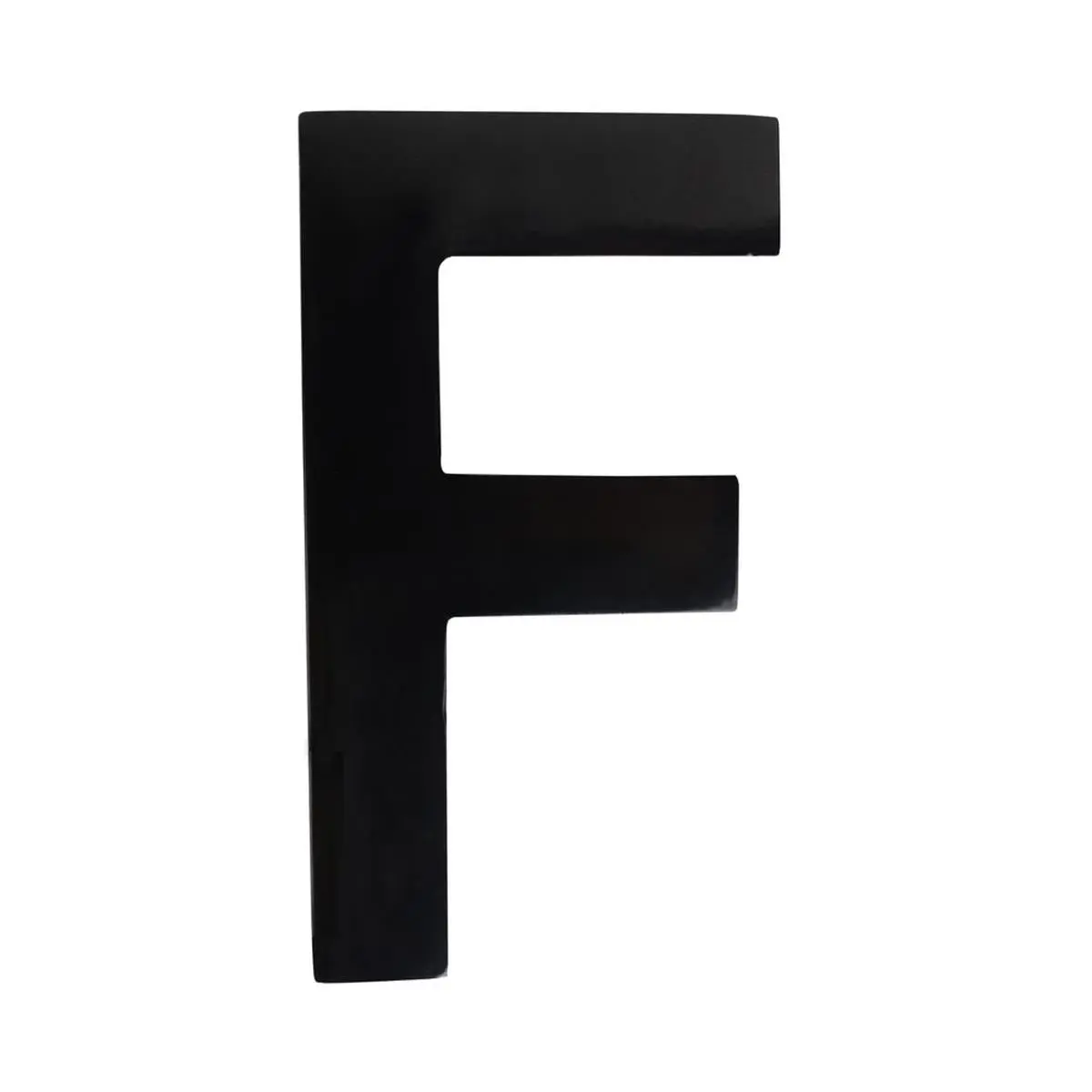 4 in. Brass Floating House Letter F, Black