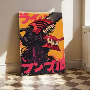 Chainsaw Man Manga Poster Print Anime Retro Denji Japanese Artwork Vintage Anime Wall Art Aesthetic Minimalist Vintage Retro Wall Decor Kitchen Room