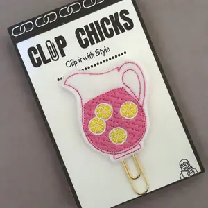 Pink Lemonade Novelty Paper Clip, Fun Bookmark, Planner Clip, Journal Accessories, Paper Organizer, Whimsical Gifts for Readers and Writers, Unique Gifts under $5.
