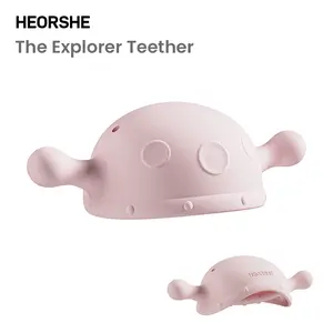 Heorshe Explorer Baby Teether – BPA-Free Platinum Silicone,Easy Grip for Teething,Relief & Motor Skills Development,Ideal for 3 Months and Up, Helps with Teething and Hand-Sucking