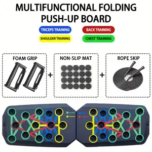 Portable Multifunctional Push-Up Board Set with Handles Foldable Fitness Equipment for Chest Abdomen Arms and Back Training lpcbec