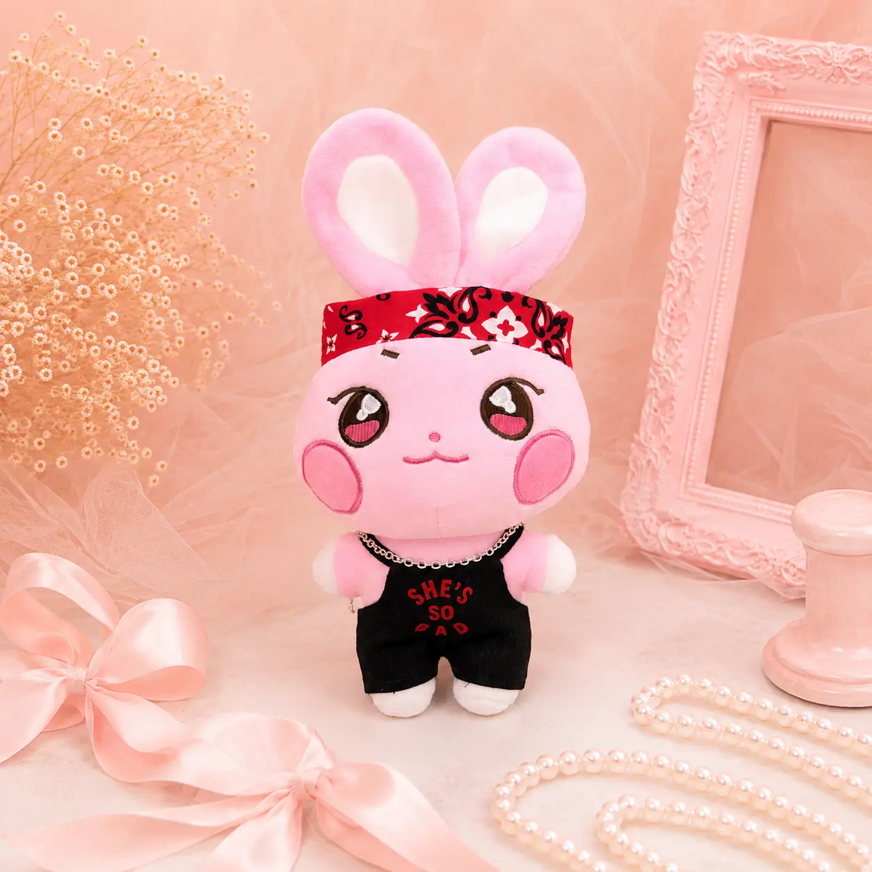 K-Pop  Plush Doll | Handmade Outfit, Bandana & Necklace | Fan Gift