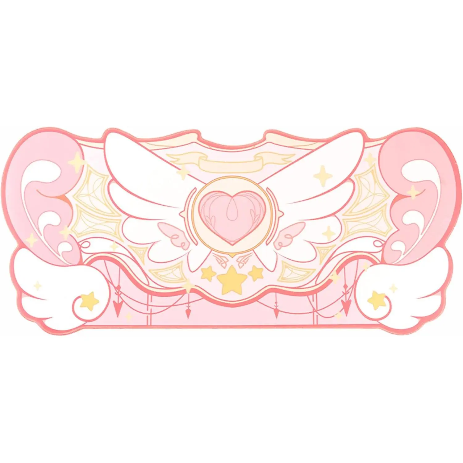 High Quality Large Gaming Mouse Pad, Kawaii Pink Anti-Slip Rubber Desk Mat, Super Dense Cloth Durable Pad for Keyboard, Gaming & Home Office/Schools Use - Wings Design (Manufacturer Warranty Included)