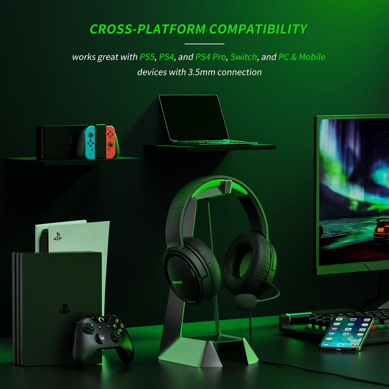 [Perfect Valentine’s Gift] BINNUNE BG02 Gaming Headset with Mic for Xbox Series X S Xbox 1 PS4 PS5 PC NS,Wired Headphones,50mm Stereo Sound,3.5mm Jack,Perfect Valentine’s Gift for Him & Her