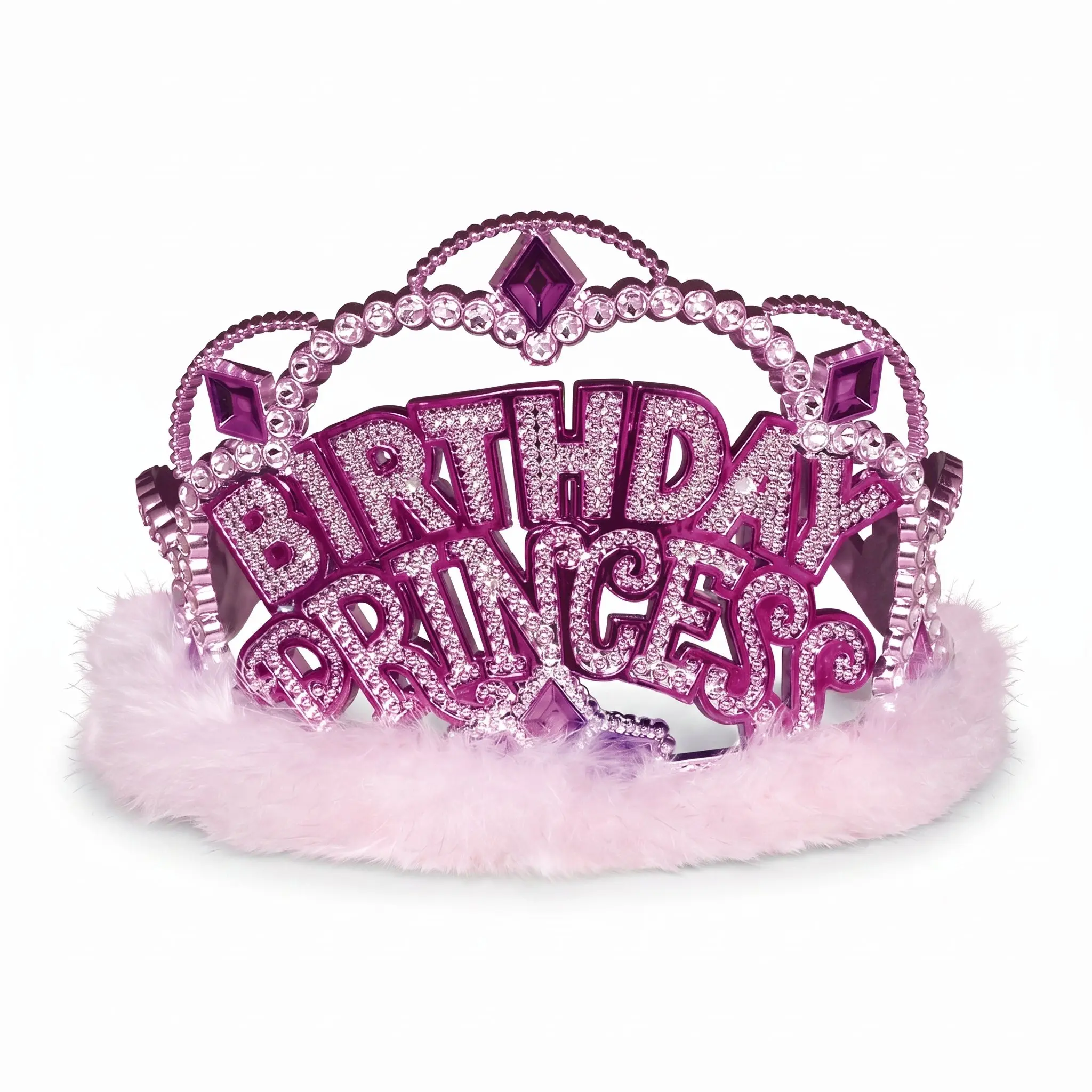 Sparkling Birthday Princess Tiara with Marabou