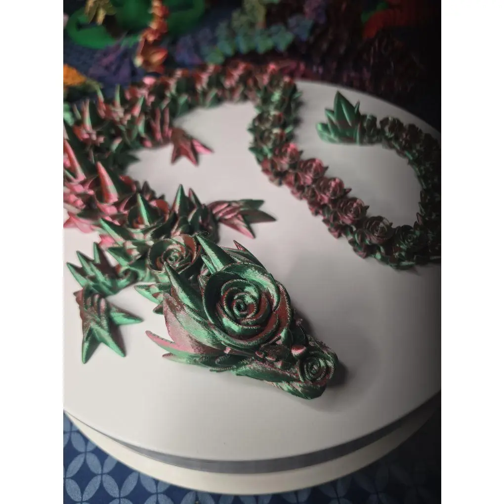 Crystal Dragon Flexi Rose Red/Green 2 Feet 5.5 Inches Decorative Accessory
