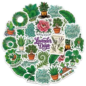 Stickers Pack 18pcs Plant Stickers for Decorative Use - Perfect for Enhancing Your Space with Vibrant Greenery