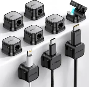 9 Pack Magnetic Cable Clips [Cable Smooth Adjustable] Cord Holder, Under Desk Cable Management, Adhesive Wire Holder Keeper Organizer for Home Office Desk Phone Car Wall Desktop Nightstand