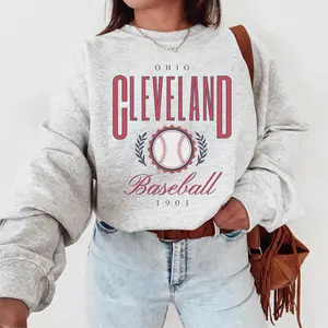 Cleveland Baseball Vintage Unisex Sweatshirt Retro Preppy Crewneck Hoodie Aesthetic Gift Her Cute Women Crew Throwback Gameday Apparel