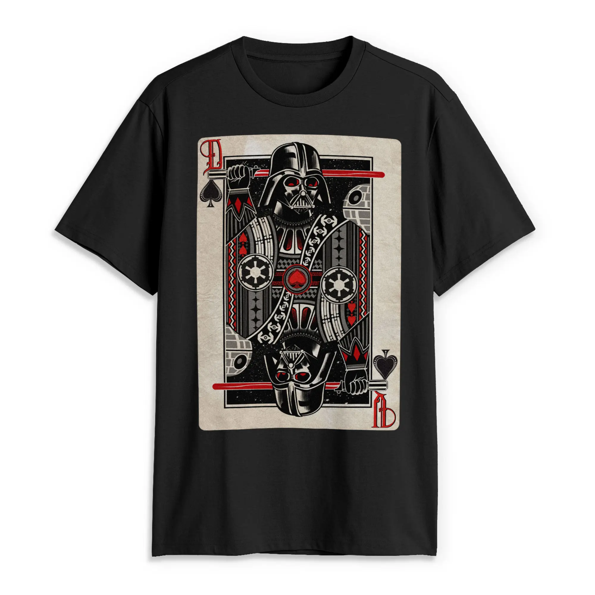 Star Wars Men's Short-Sleeve Darth Vader King of Spades Men's Graphic Tees, Menswear T-Shirt