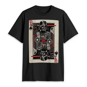 Star Wars Men's Short-Sleeve Darth Vader King of Spades Men's Graphic Tees, Menswear T-Shirt
