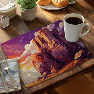 212 MAIN Stylish 14x18 in. The Last Remains Orange Braided Polyester Placemat - Kitchen & Home Decor Tableware Accessory